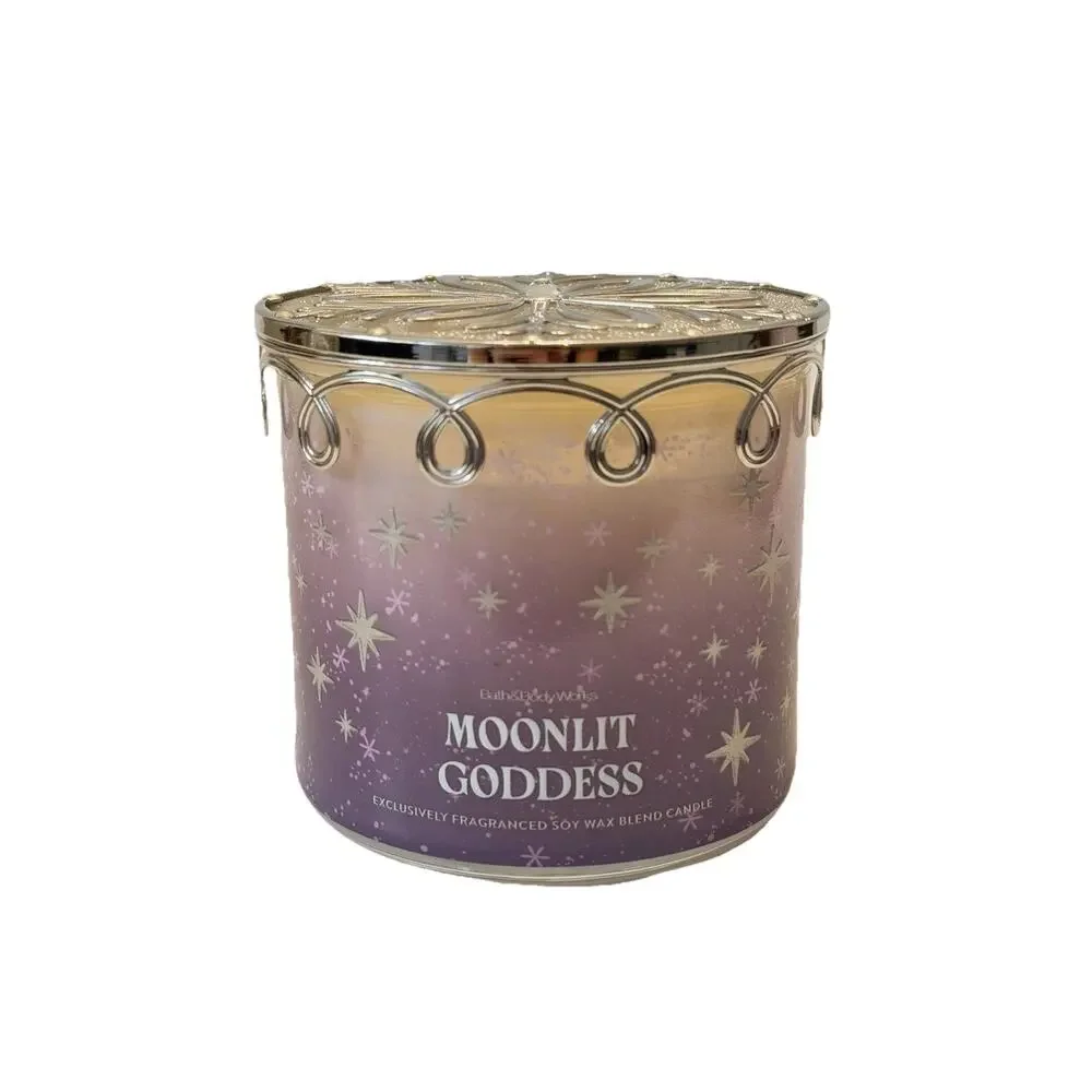 2 X Bath & Body Works Moonlit Goddess SPECIAL EDITION LID 3 Wick Candle 14.5oz